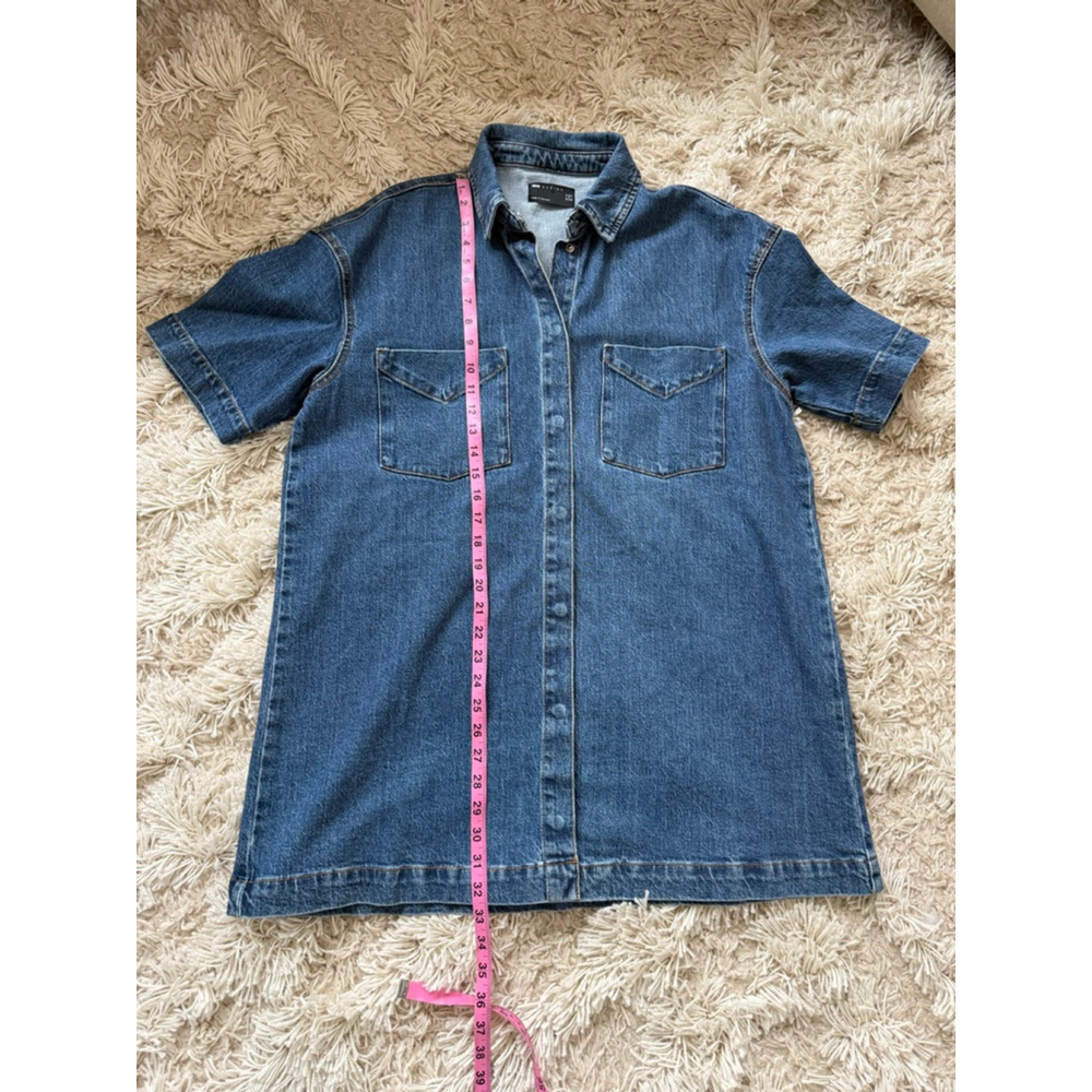 Women's ASOS DESIGN Blue Denim Short Sleeve Mini Dress Size 8 - Picture 6 of 6
